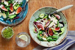 Smoked chicken and fig salad
