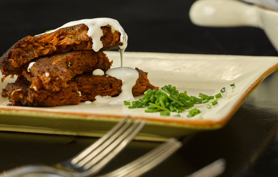 Curried Sweet Potato Latkes