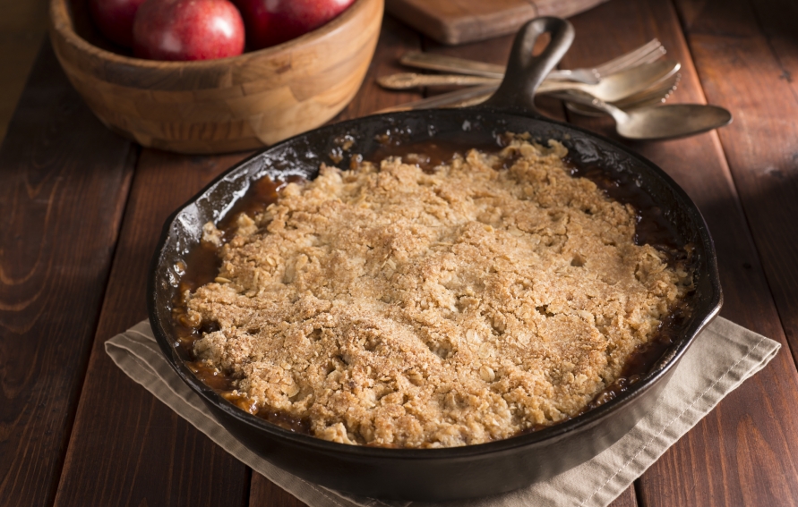 Bourbon Rosemary Apple Crumble