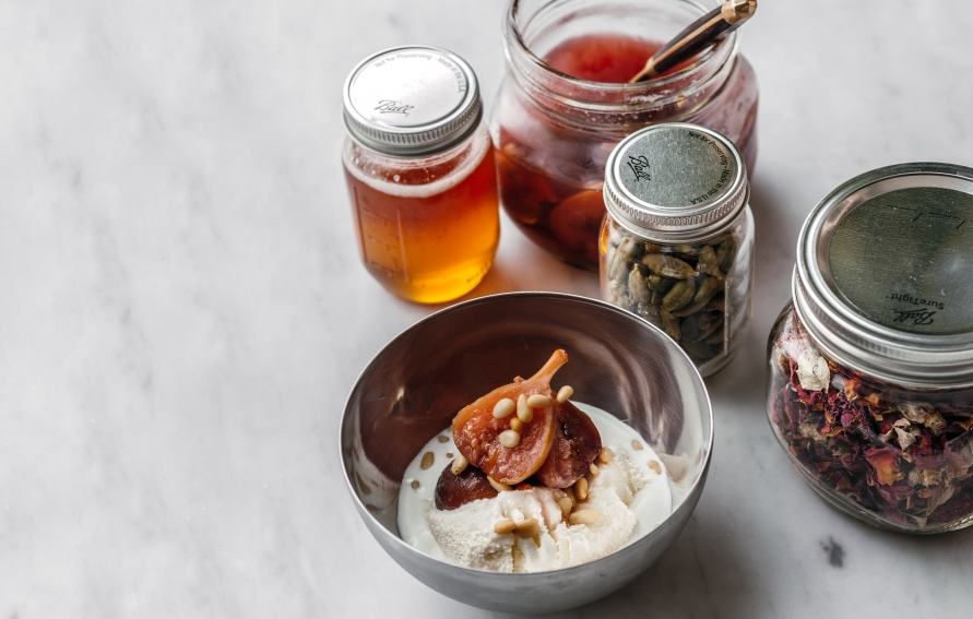 Farmers Market Feast: Honey Soaked Figs with Cardamom and Rose
