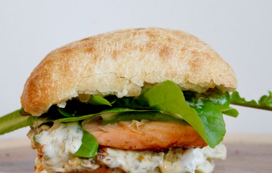 15-Minute Salmon Sandwiches with Homemade Tartar