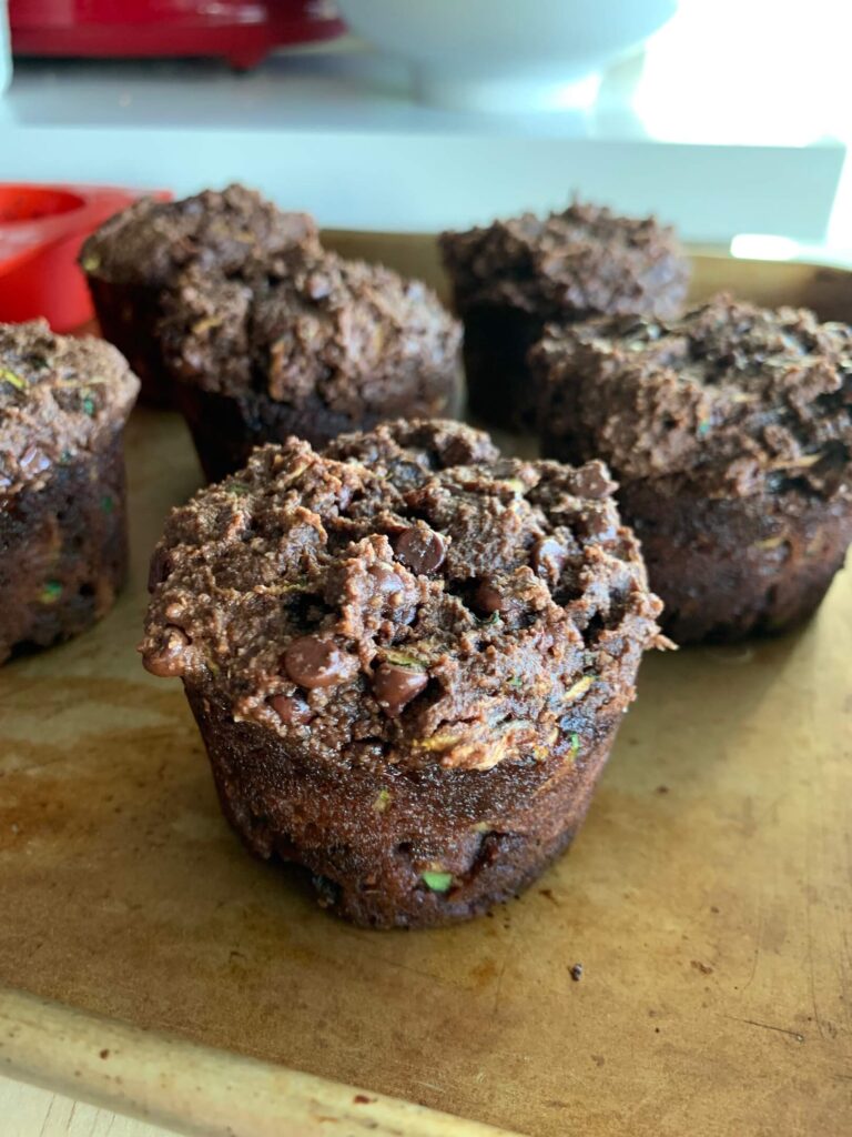Jumbo Double Chocolate Zucchini Muffins